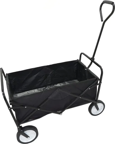 Carro plegable multifunción negro para exteriores, ruedas portátiles para uso público, camping, comestibles, compras, transporte de niños, picnic,