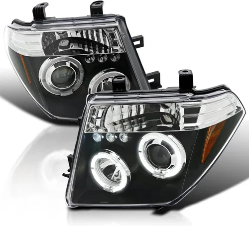 Miniatura 10 de SPEC-D TUNING Faros Delanteros Proyectores LED con Halo Negro Azabache Compatibles con Nissan Pathfinder 2005-2007, Nissan Frontier 2005-2008, Par