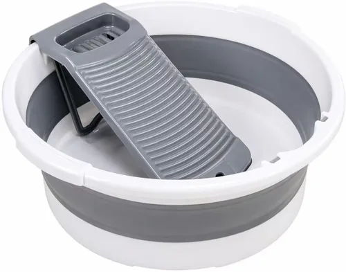 Miniatura 8 de Lavabo plegable para lavar a mano, bañera antideslizante con tabla de lavado integrada para lavar a mano lavandería hogar (verde)
