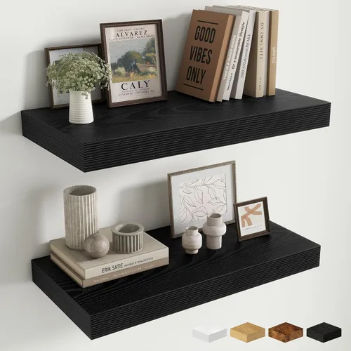 Miniatura 87 de Estantes flotantes de 48 pulgadas para pared, estante de chimenea de 10 pulgadas de profundidad, estantes flotantes de madera para pared, estantes