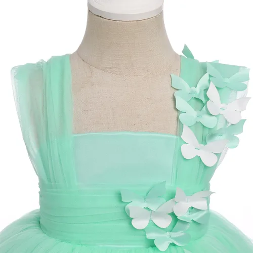 Miniatura 4 de ODASDO Vestido de mariposa para bebés y niños pequeños, sin mangas, de tul alto, bajo, princesa, boda, ocasión especial, vestido de baile de noche