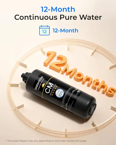 Miniatura 5 de Waterdrop WD-10CM - Filtro de agua de repuesto para Waterdrop TSB-CM Sistema de filtro de agua de 3 etapas debajo del fregadero, sistema de Satén
