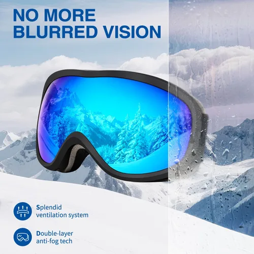Miniatura 3 de SPOSUNE Gafas de Esquí Sobre Gafas con Lente Doble, Gafas de Nieve Anti-empañamiento Anti-UV para Hombres Mujeres Jóvenes Esquí Moto de Nieve