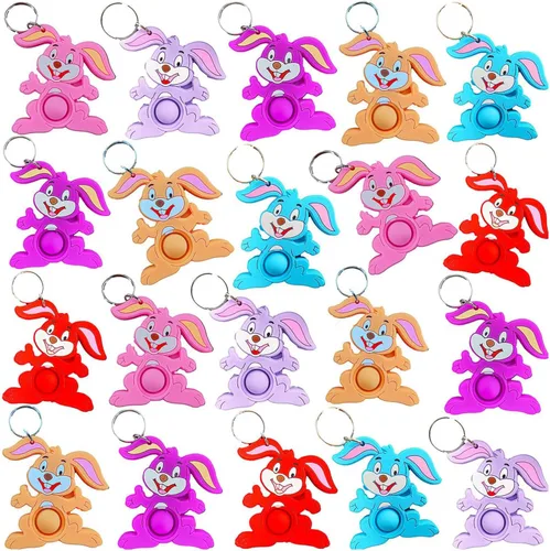 20 regalos de conejo de Pascua, premios para niños de jardín de infantes, mini conejito a granel para cumpleaños, graduación, fiesta de verano,