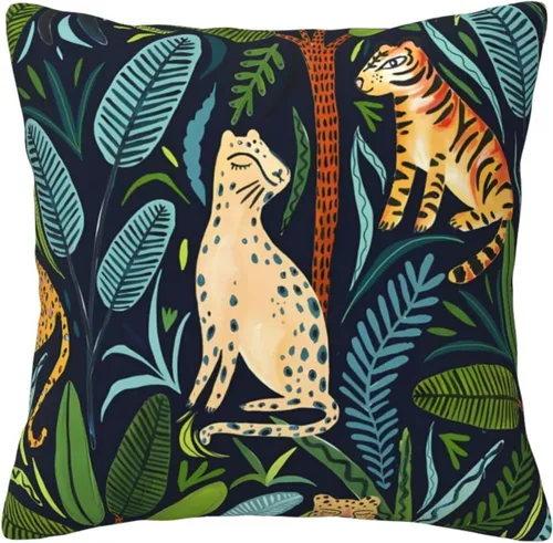 Miniatura 7 de Almohada de terciopelo con estampado de puntos de leopardo rosa y naranja, juego para el hogar, cómoda decoración de cama cuadrada, sofá al aire
