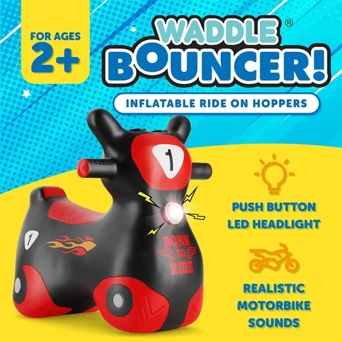 Miniatura 3 de Waddle Bouncy Hopper Patinete Juguete Inflable de Salto, Para Interiores y Exteriores para Niños Pequeños y Niños, Niños y Niñas de 2 Años