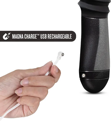 Miniatura 4 de Blush Temptasia Lazarus - Vibrador de empuje de 11.25 pulgadas, masajeador de silicona curvado para punto G y punto P, 3 velocidades SmartThrust