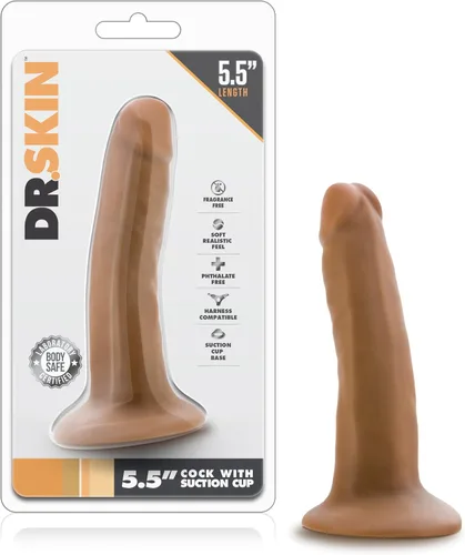 Juguetes sexuales para adultos con rubor – Dr. Skin – Consolador pequeño realista de 5.5 pulgadas con ventosa – Correa suave en el pene para pegar