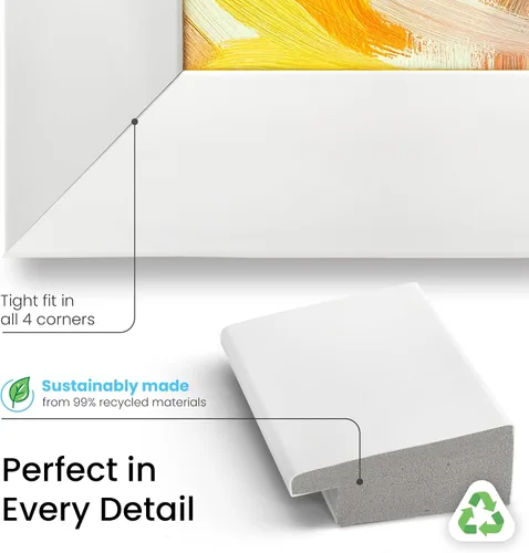 Miniatura 6 de Marco de TV Premiere Deco con chip de color blanco brillante de 3 pulgadas (32, 43, 50, 55, 65, 75, 85 pulgadas) compatible solo con televisores