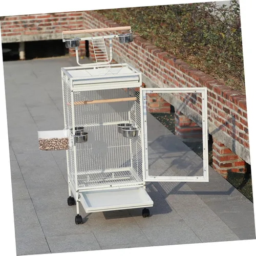 Miniatura 6 de 4 unids Semicírculo Contenedor de Comida de Loro Comedero Plástico Pájaros Alimentador Jaula de Pájaros Tazón Contenedor Tazón Loro Alimentador Pet