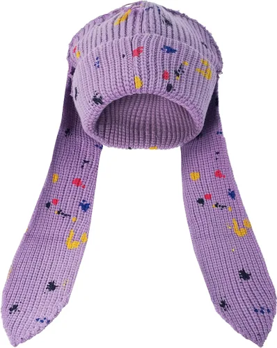 Miniatura 16 de Gorro de punto con orejas largas de conejo, gorro divertido de invierno, gorro cálido de punto de conejo de ganchillo para exteriores