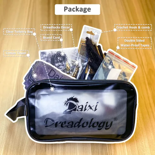Miniatura 7 de DAIXI - Extensiones de rastas rizadas afro de 8 x 10 pulgadas con base de encaje completo transparente para hombres y mujeres, 56 hebras de 0.2 in