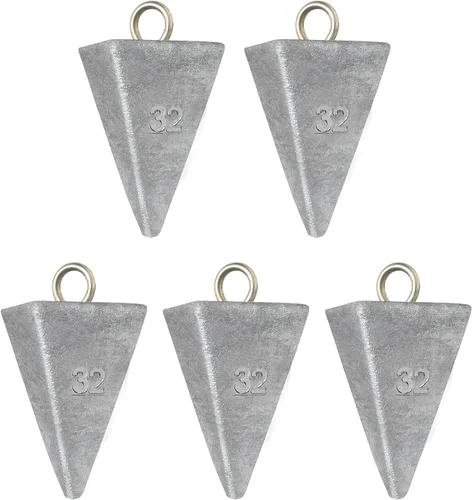 Miniatura 16 de BLUEWING Pyramid Sinkers Pesas de pesca de plomo 1oz, 2oz, 3oz, 5oz, 8oz, 10oz, 12oz, 16oz, 32oz para agua salada