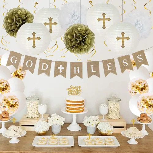 Miniatura 7 de Decoraciones de bautismo para niños, decoraciones de primera comunión, decoración de bautizo, suministros para fiestas de la primera santa comunión