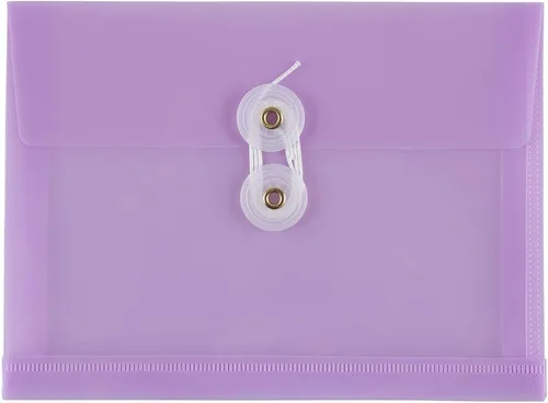 Miniatura 60 de Fundas de plástico con cierre de botón y cordel para guardar documentos (12 fundas de tamaño carta), de JAM Paper, Amarillo