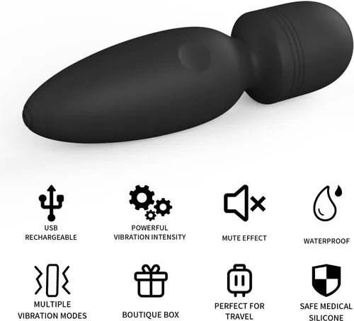 Miniatura 4 de Fuwyiy Mini Masajeadores Manuales de Espalda, Regalos para Mujeres Pequeño Masajeador de Mano Inalámbrico con 10 Modos, Masajeador Personal de Mano