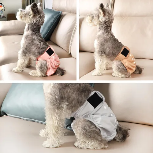 Miniatura 5 de wegreeco Pañales Lavables para Perras Hembras Altamente Absorbentes Pañales Reutilizables para Perras en Celo Período de Celo para Ciclo de Calor