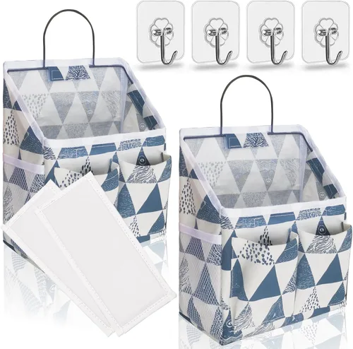 Miniatura 13 de Kanrichu 2 piezas de cestas pequeñas para colgar en la pared para organizar, bolsa de almacenamiento colgante en la pared como organizador sobre