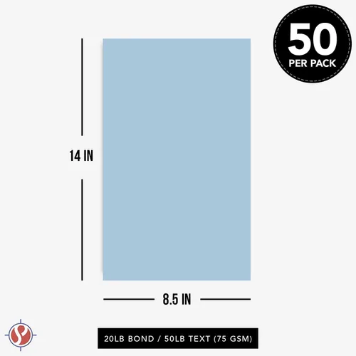 Miniatura 7 de Papel de color pastel azul – perfecto para documentos, invitaciones, carteles, volantes, menús, artes y manualidades, 8.5 x 14 pulgadas