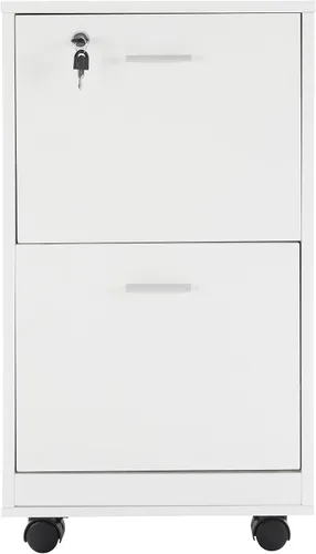 Miniatura 14 de Lavish Home - Archivador de 2 cajones con cerradura y cajón profundo, archivador rodante para debajo del escritorio, hogar u oficina (blanco)