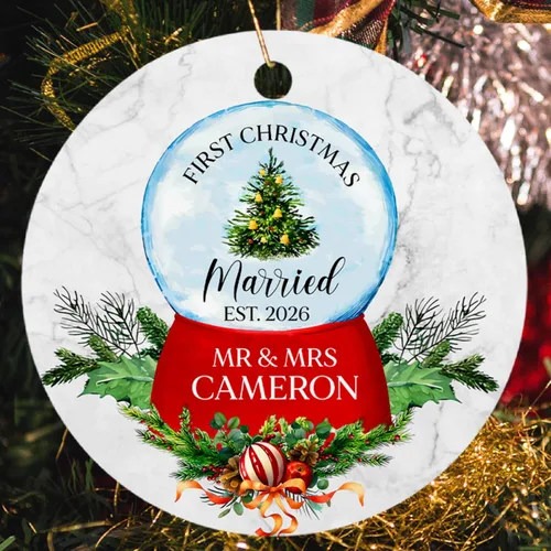 Miniatura 17 de 10 años para parejas casadas, adorno de Navidad personalizado de 10 años de aventura y conteo 2025, regalos para parejas, nuevo matrimonio, adorno