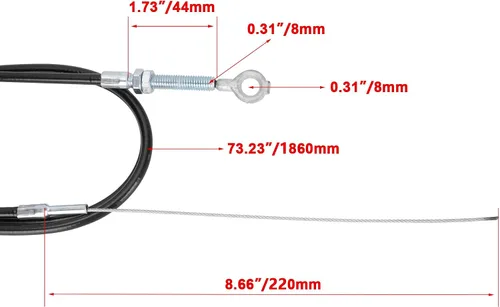 Miniatura 2 de Cable del acelerador de 75 pulgadas de largo con carcasa de 67 pulgadas #8251 reemplazo para carro de Manco Go Kart