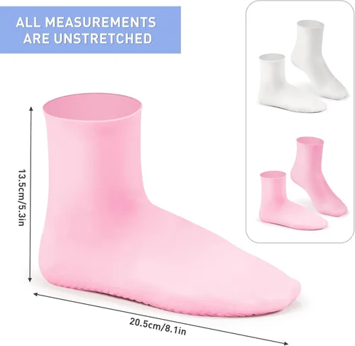 Miniatura 7 de 2 pares de calcetines largos de silicona, calcetines hidratantes, calcetines de gel suaves para pies secos y agrietados, cómodos para uso nocturno