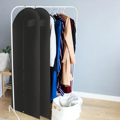 Miniatura 7 de Bolsas de vestir largas negras para colgar ropa de viaje, juego de 3 bolsas portátiles de viaje de negocios para hombre, protector de ropa