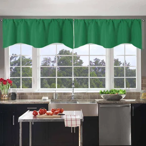 Miniatura 17 de Cenefa Blanco Puro Paquete de 2 - Cortinas de Liquidación para Sala de Estar, Baño y Dormitorio - Estilo Granja Festoneado, 18 Pulgadas de Largo