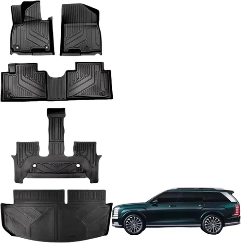 Miniatura 15 de Alfombrillas para Toyota Highlander 7 asientos 2014-2019, accesorios de protección para todo tipo de clima, juego completo de forros personalizados