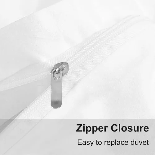 Miniatura 4 de British Linen's - Juego de funda de edredón 100% algodón egipcio, juego de ropa de cama de 3 piezas de lujo suave con cierre de cremallera