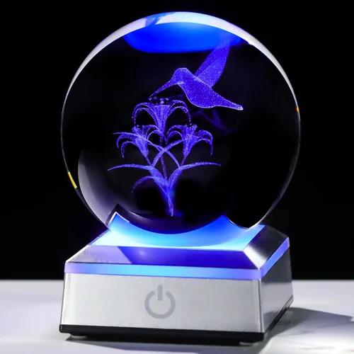 Miniatura 9 de Figura de Escultura 3D de Guepardo en Bola de Cristal con Base de Luz Colorida, Regalos de Guepardo para Mujeres y Hombres en Navidad y Cumpleaños