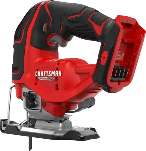 Miniatura 2 de CRAFTSMAN V20 RP - Sierra de calar inalámbrica, 3 ajustes orbitales, hasta 3,200 SPM, velocidad variable sin llave, solo herramienta (CMCS650B)
