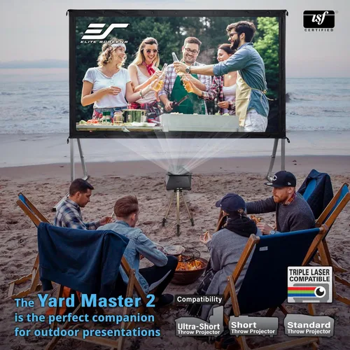Miniatura 6 de Elite Screens Pantalla de proyector de 120 pulgadas Pantallas de cine para interiores y exteriores Soporte de proyección plegable portátil