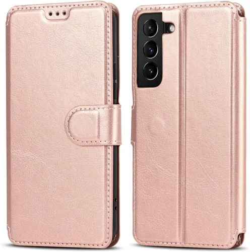 Miniatura 10 de QLTYPRI Para Samsung Galaxy A14 Case Premium PU Leather Simple Wallet Case [Ranuras para tarjetas] [Soporte manos libres] [Cierre magnético] Funda