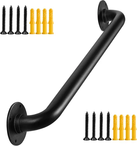 Miniatura 9 de Barandillas de mano para escaleras de montaje en pared de 12 pulgadas para interiores, pasamanos de tubo de metal de 1 pie, barandilla de seguridad
