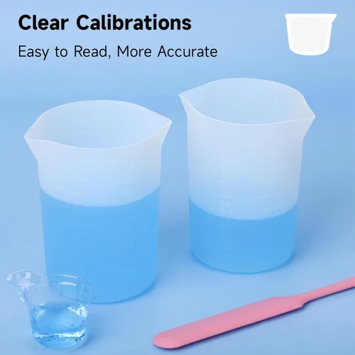 Miniatura 3 de Gartful Vasos medidores de silicona grandes de 15.2 fl oz, vasos de resina reutilizables de 15 onzas para epoxi, moldes de fundición, slime
