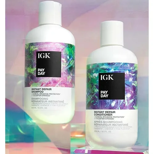 Miniatura 2 de IGK PAY DAY - Juego de champú y acondicionador de reparación instantánea Repara el daño + aumenta la fuerza Vegano + libre de crueldad 8 onzas