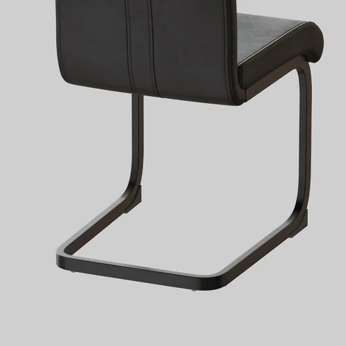Miniatura 8 de Juego de 2 sillas de comedor modernas con esponja de alta densidad tapizada y patas de metal, sillas para comedor, sillas de comedor de piel