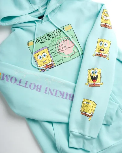 Miniatura 2 de Nickelodeon Mens SpongeBob and Patrick Fleece Sweatshirt Men and Womens Unisex Pullover Hoodie (Size S-XL)