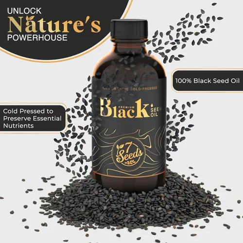 Miniatura 2 de 7 Seeds Aceite de semilla negra prensado en frío, 4.1 fl oz de líquido Nigella Sativa prensado en frío para apoyo inmunológico, articulaciones