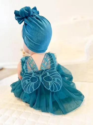 Miniatura 4 de Vestidos de tutú de tul mariposa en capas para niñas pequeñas vestido de princesa tutú de algodón sin mangas
