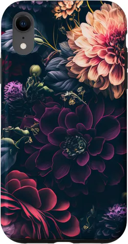 Miniatura 25 de Dahlia Flower Moody Dark Floral Pink and Purple Pattern Case for iPhone 17