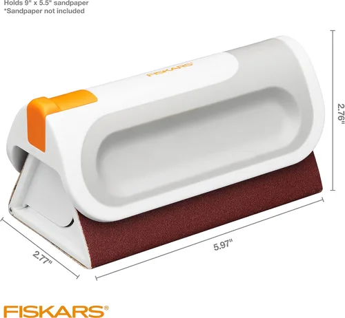 Miniatura 2 de Fiskars Bloque de lijado de bricolaje, grande, blanco/gris