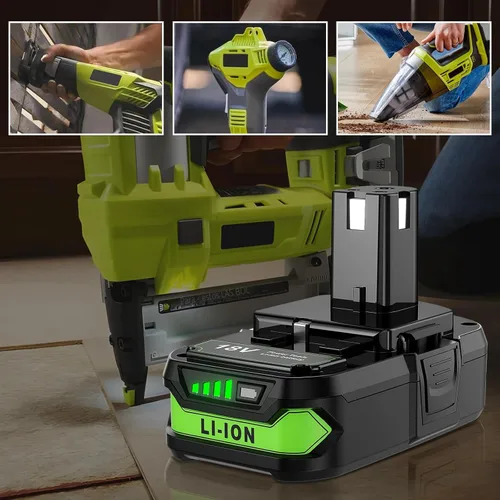 Miniatura 7 de Bonacell Paquete de 2 baterías de repuesto de 18 V 4000 mAh para Ryobi 18 V y cargador para batería Ryobi de 18 voltios ONE+ P108 P107 P104 P105