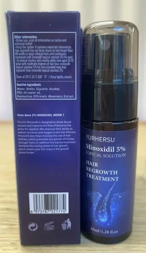 Miniatura 9 de Minoxidil - Solución tópica al 5% en aerosol de suero para barba/crecimiento del cabello de los hombres, anti pérdida de cabello, hace que
