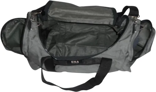 Miniatura 4 de Bolsa de lona triple grande con apertura en U, bolsillo frontal y dos compartimentos laterales, perfecta bolsa de cabina fabricada en Estados Unidos.