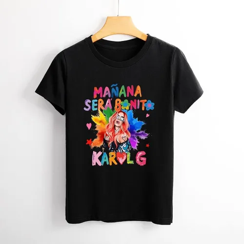 Miniatura 3 de Camiseta casual para mujer, camiseta gráfica de moda, cuello redondo, camisetas de verano