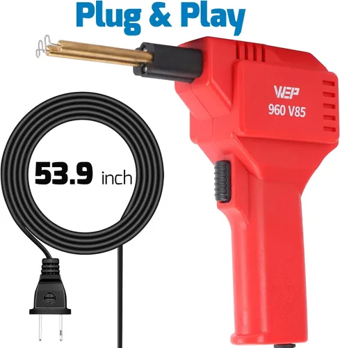 Miniatura 9 de WEP 960-V85 - Kit de soldador de plástico de alta potencia con luces LED con 200 grapas calientes y alicates para soldadura de plástico grueso