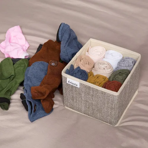 Miniatura 6 de Paquete de 12 organizadores de cajones para ropa, caja plegable de almacenamiento de ropa, organizadores divisores de cajones de armario y cómoda
